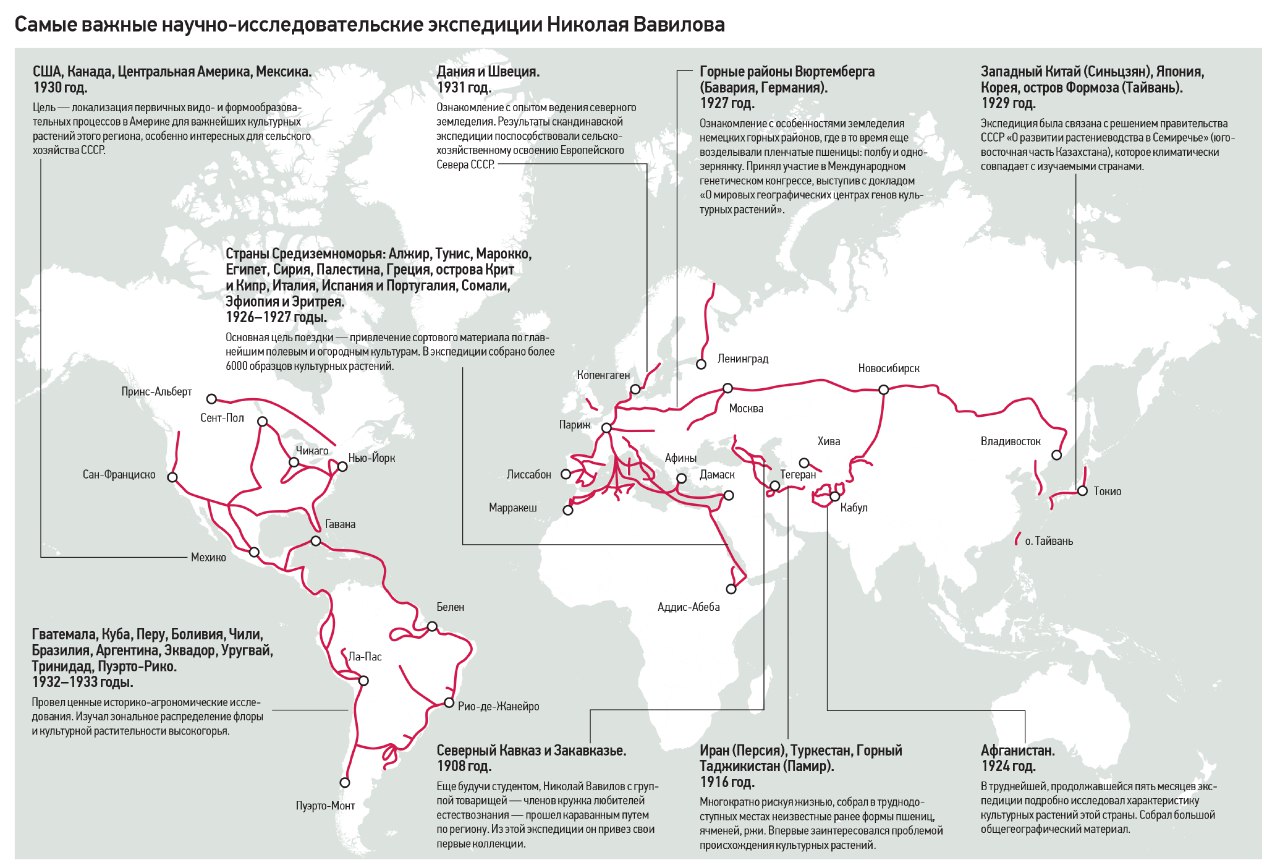 Самые важные научно-исследовательские экспедиции Николая Вавилова