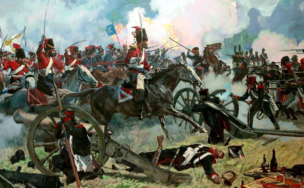 Картина художника Алексея Федорова «Бой под Тарутино, 1812», изображающая знаменитую атаку на французов